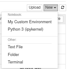 Custom Environment in "New" Menu
