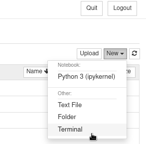 New Terminal Menu
